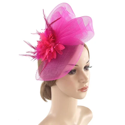 Exquisite Mesh Fascinator with Floral Design