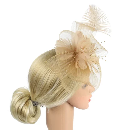 See-through Floral Fascinator with Beads - Image 3