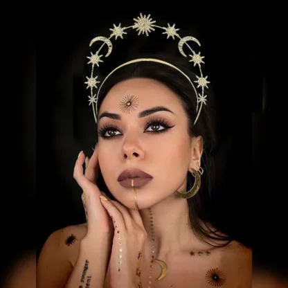 Creative Headpiece with Moon and Star Decor - Image 3
