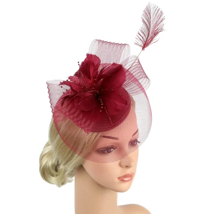 See-through Floral Fascinator with Beads - Image 7