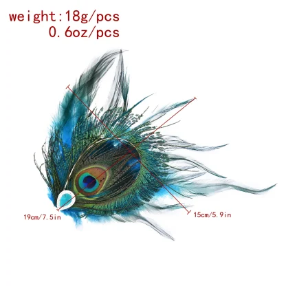 Chic Peacock Faux Feather Headpiece - Image 10