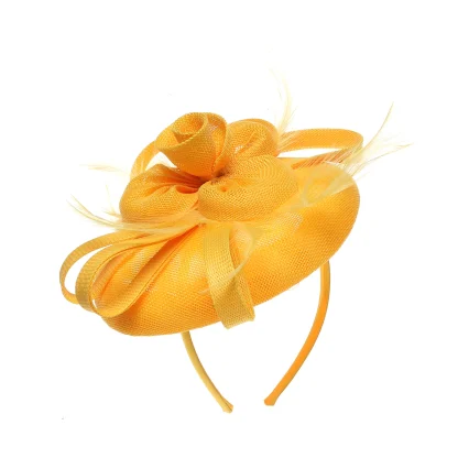 Solid Color Cocktail Hat with Rose Design - Image 9