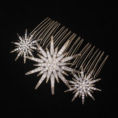 Sparkling Luxury Headpiece with Star Decor - Image 4