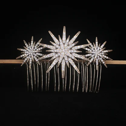 Sparkling Luxury Headpiece with Star Decor - Image 7