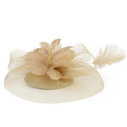 See-through Floral Fascinator with Beads - Image 4