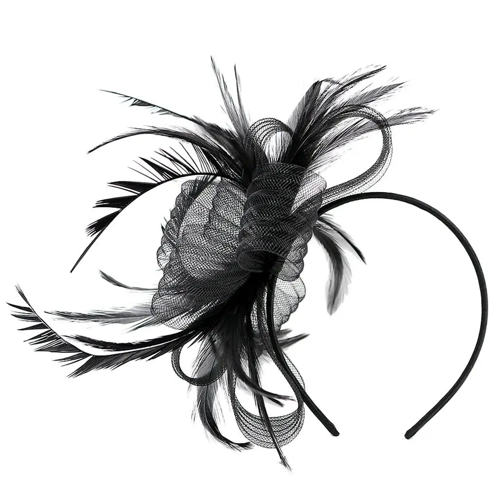 Wedding Fascinator Headband Feather Band Church Tea Party