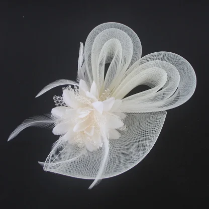 Exquisite Mesh Fascinator with Floral Design - Image 12