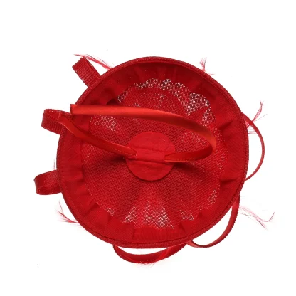 Solid Color Cocktail Hat with Rose Design - Image 5