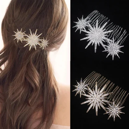 Sparkling Luxury Headpiece with Star Decor - Image 2