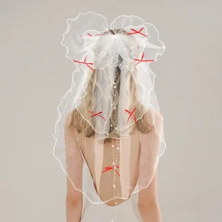 Sheer Mesh Veil Headpiece for Wedding
