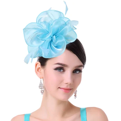 Dainty Floral Mesh Solid Headpiece - Image 4